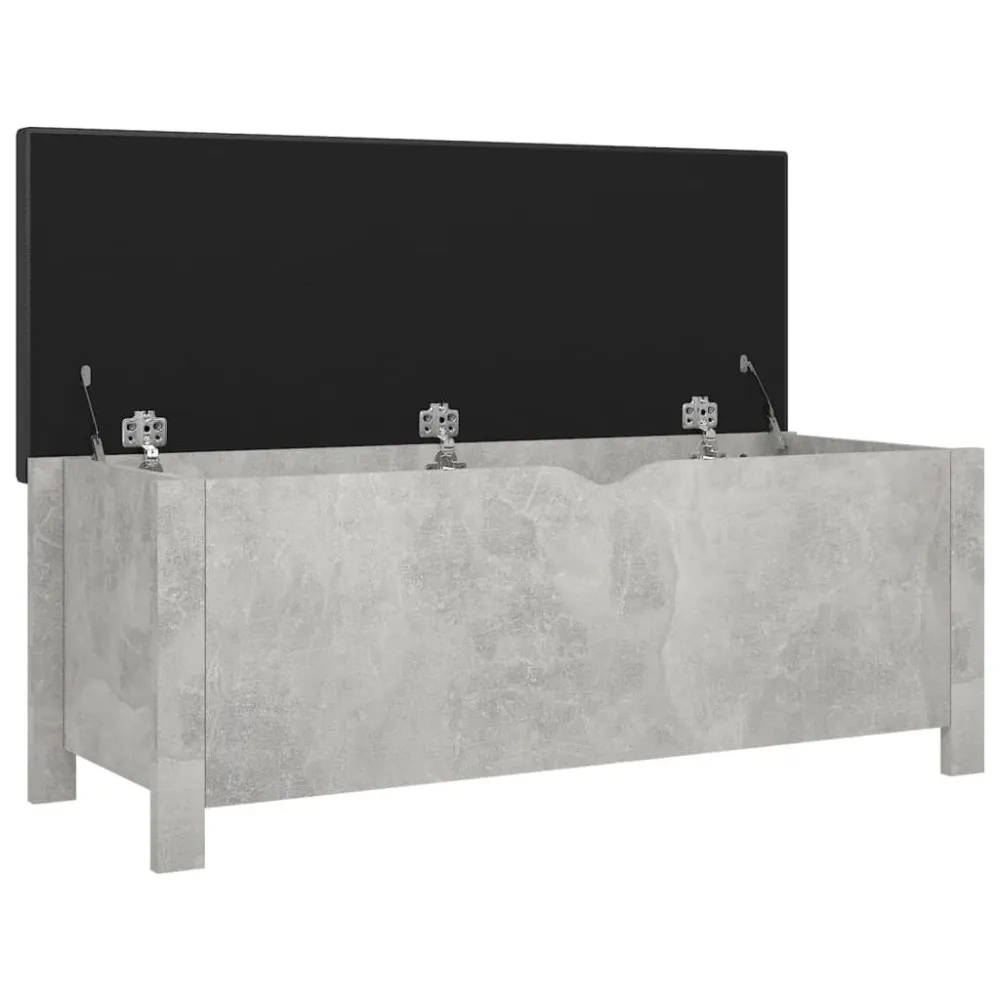 Caixa arrumação com almofadão contrap. 105x40x45cm cinza cimento com Alç