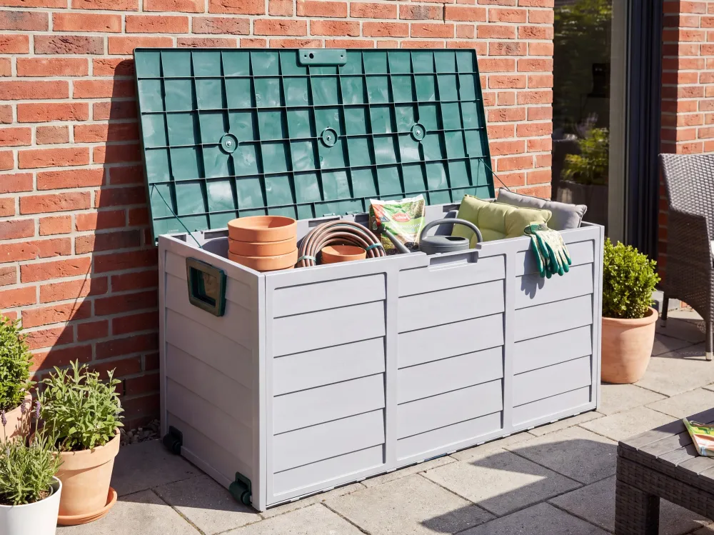 Caixa para exterior cinzento e verde 112 x 50 cm LOCARNO para Montagem Fácil