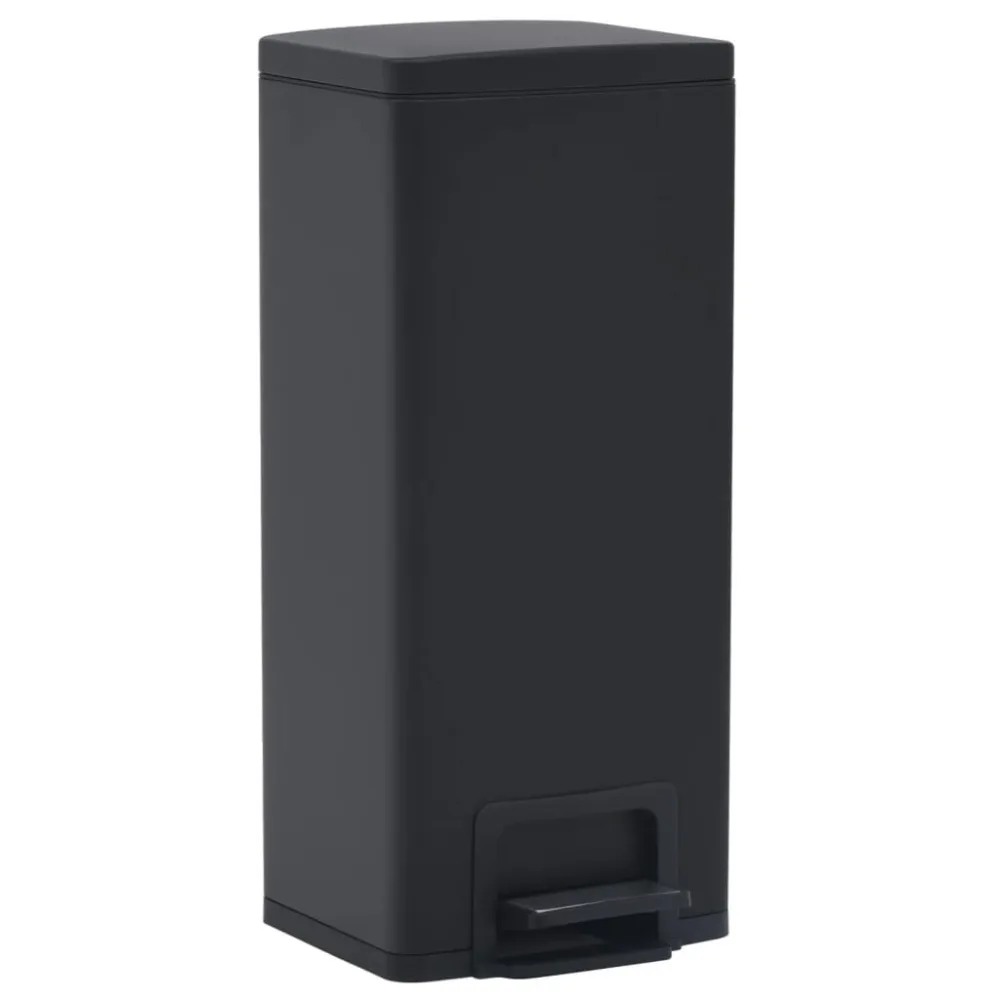 Caixote lixo pedal anti-impressão numérico 30 L ço inox. preto com 3 Divisórias para Reciclagem