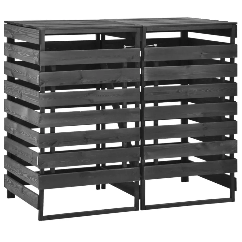 Unidade dupla para caixote lixo 140x75x121cm pinho impreg. pintado Resistente Odores