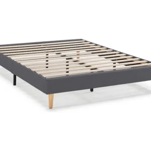 Base estofada Aura 160x200 cm Cinza Fosco