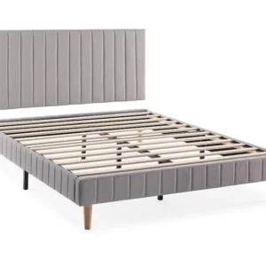 Base estofada + cabeceira Eris 150x190 cm Cinza visível