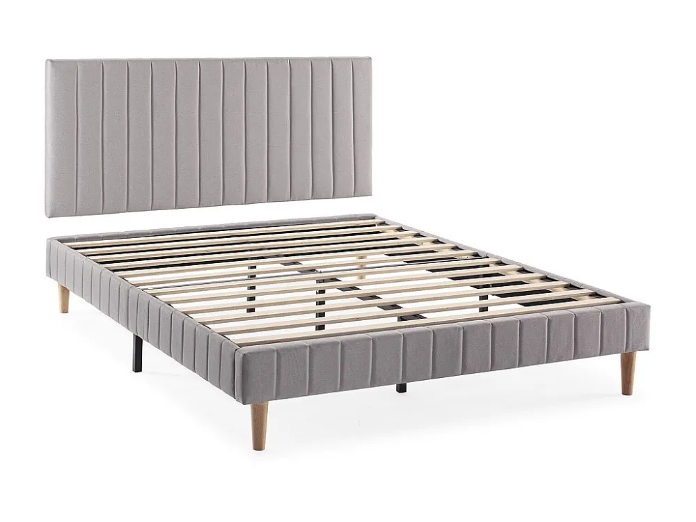 Base estofada + cabeceira Eris 150x190 cm Cinza visível