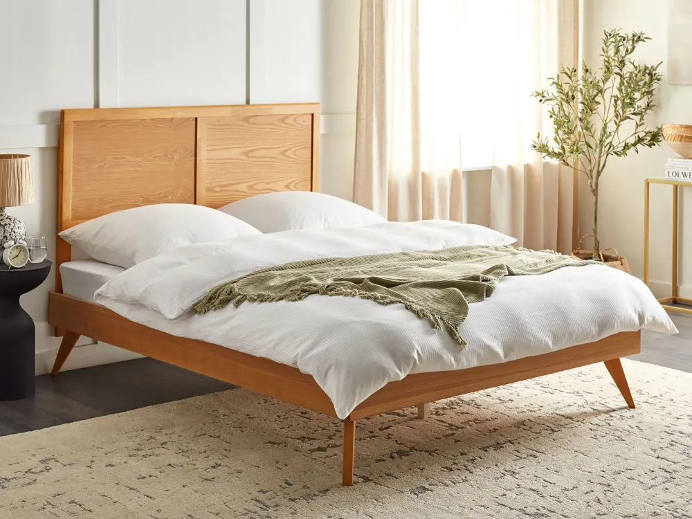 Cama de casal castanho evidente 160 x 200 cm ISTRES para Organização de Roupas