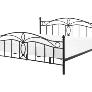 Cama de casal em metálico preto 140 x 200 cm ANTLIA