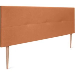 DHOME Cabeceira de Linho Puro com Botões 160x105cm com Pernas Camas 150/160 - Laranja