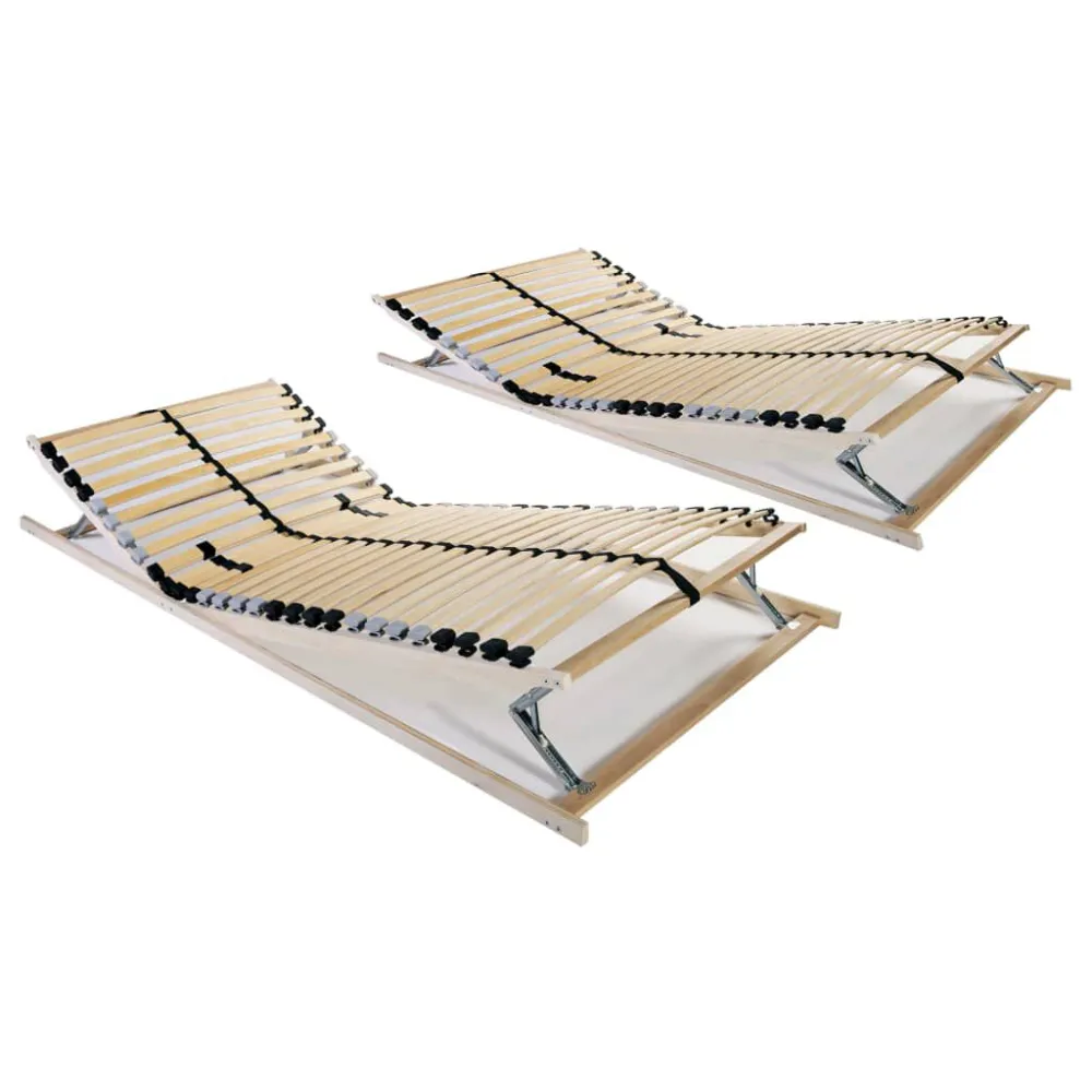Estrados de ripas 2 pcs com 28 ripas 7 zonas 90x200 cm