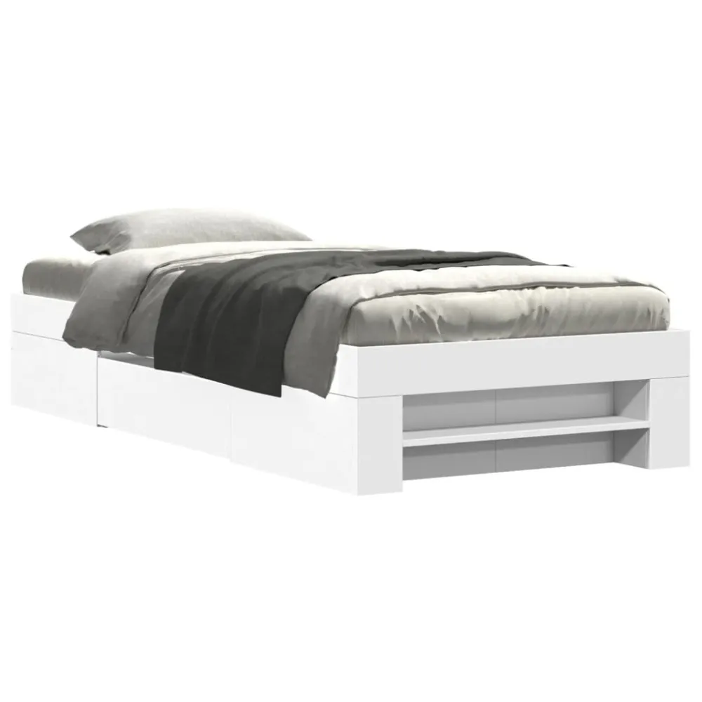 Estrutura de cama 100x200 cm derivados de madeira branco