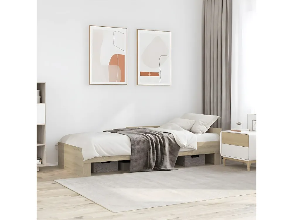 Estrutura cama 100x200 cm derivados de madeira carvalho sonoma