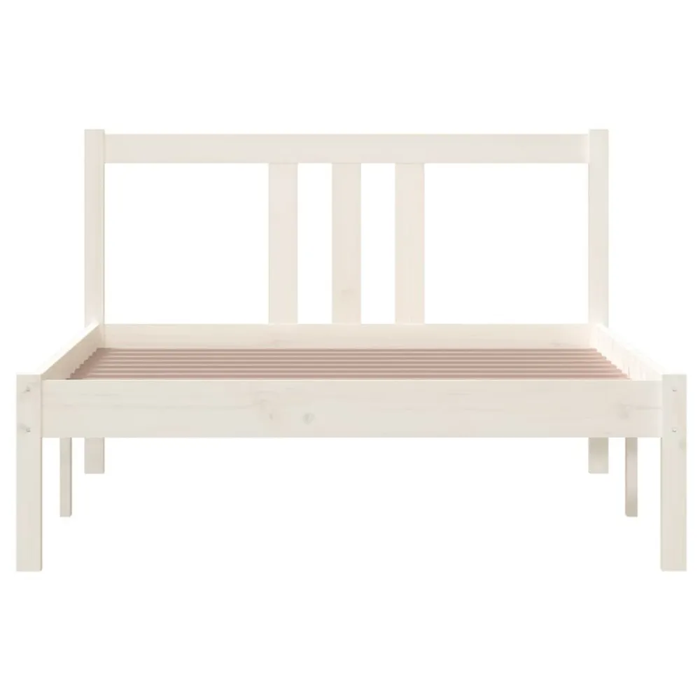Estrutura de cama 100x200 cm madeira maciç branco