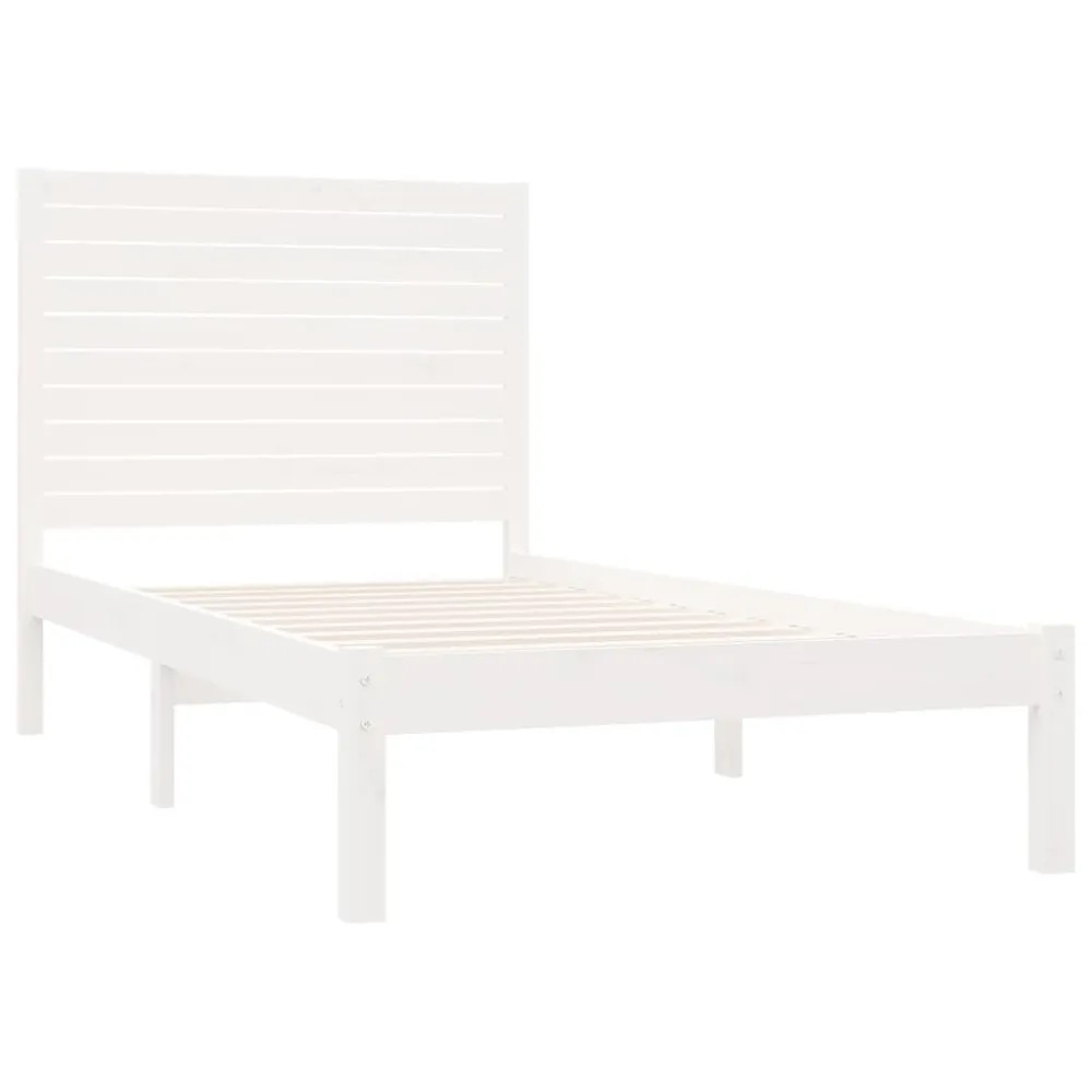 Estrutura de cama 100x200 cm madeira maciç branco