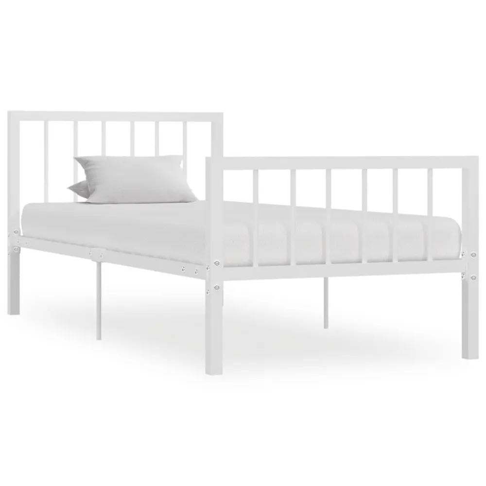 Estrutura de cama 100x200 cm metálico branco