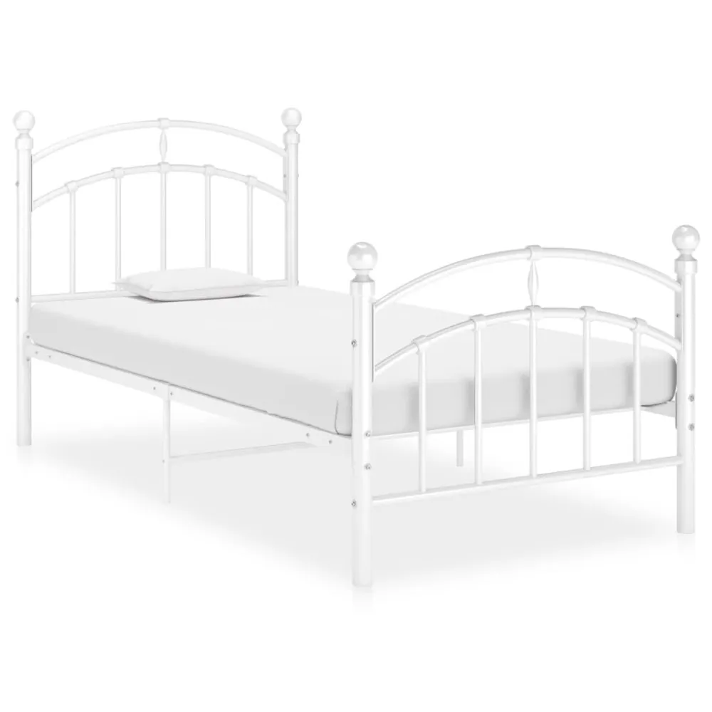 Estrutura de cama 100x200 cm metálico branco