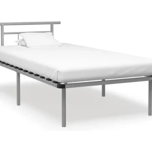 Estrutura de cama 100x200 cm metálico cinzento