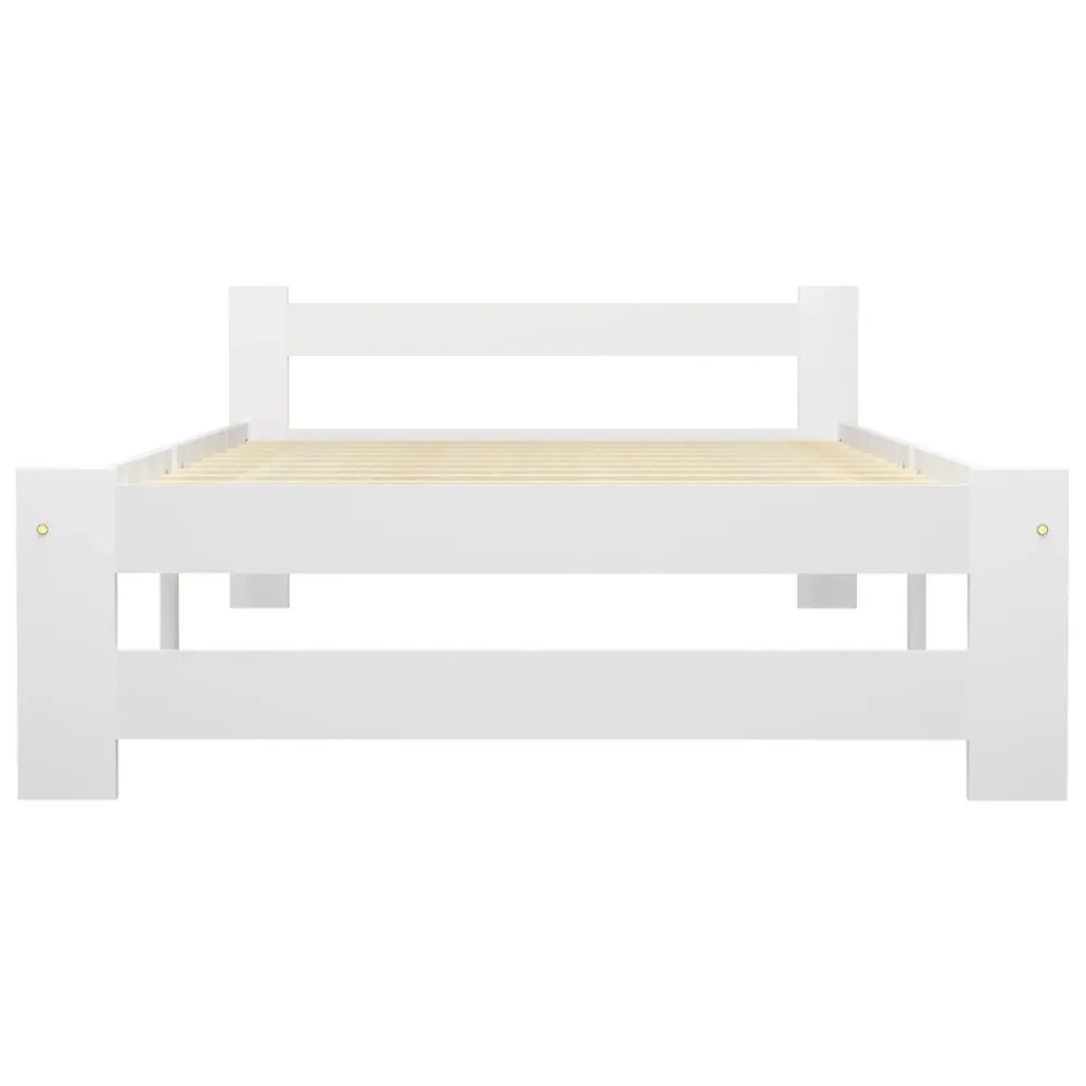 Estrutura de cama 100x200 cm pinho maciço branco