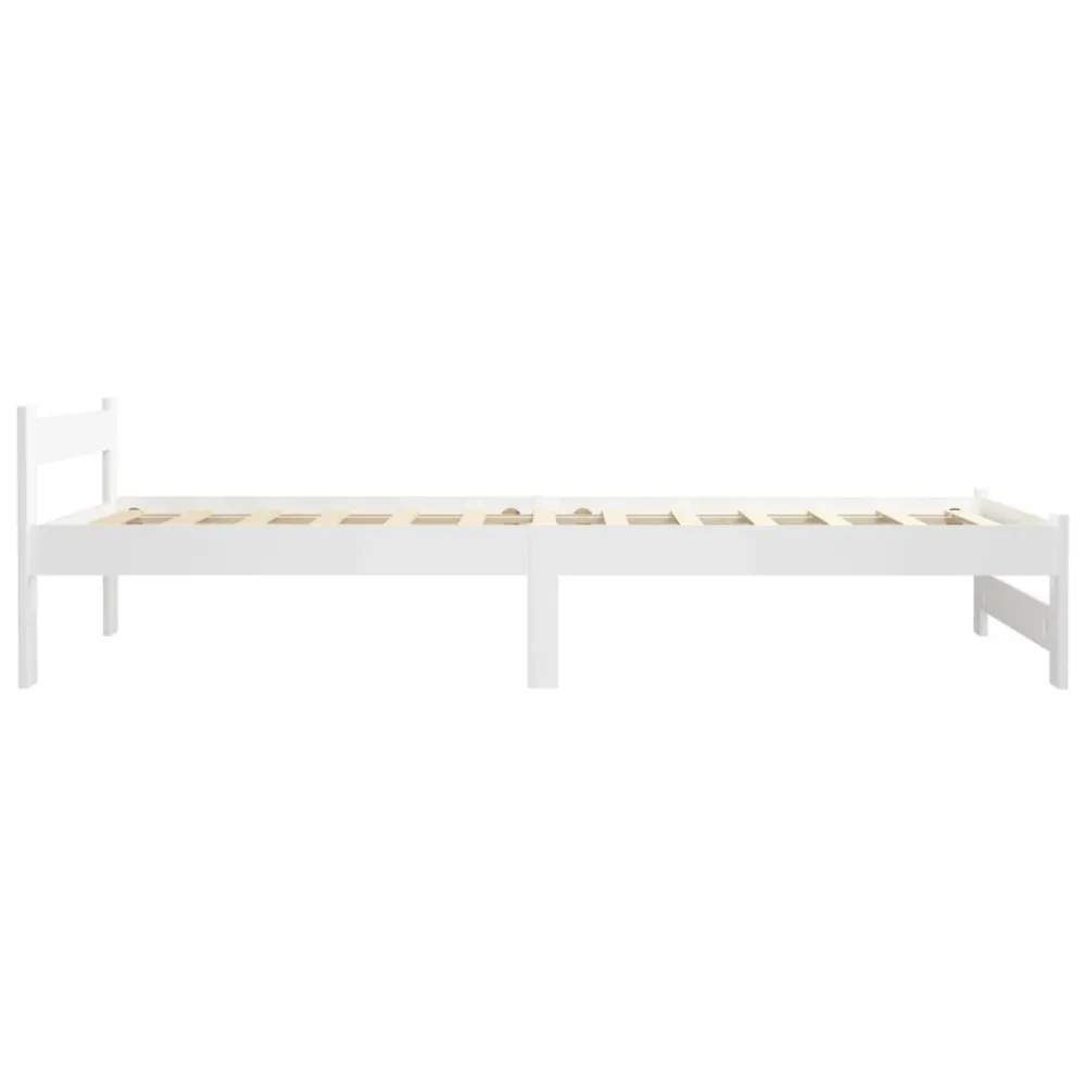 Estrutura de cama 100x200 cm pinho maciço branco