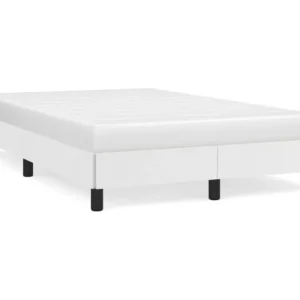 Estrutura de cama 120x190 cm couro artificial branco