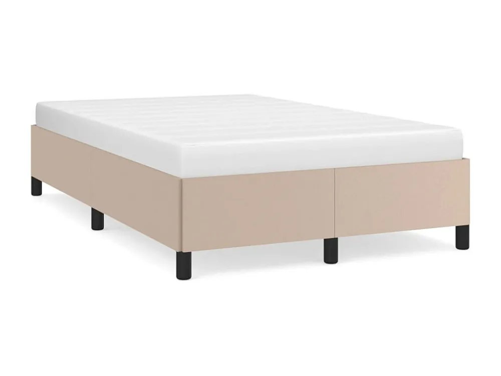 Estrutura de cama 120x190 cm couro artificial cor cappuccino