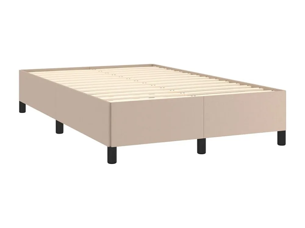Estrutura de cama 120x190 cm couro artificial cor cappuccino