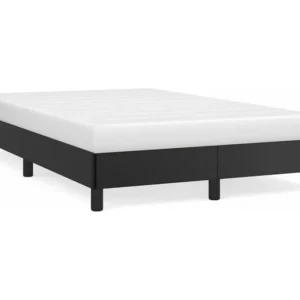 Estrutura de cama 120x190 cm couro artificial preto