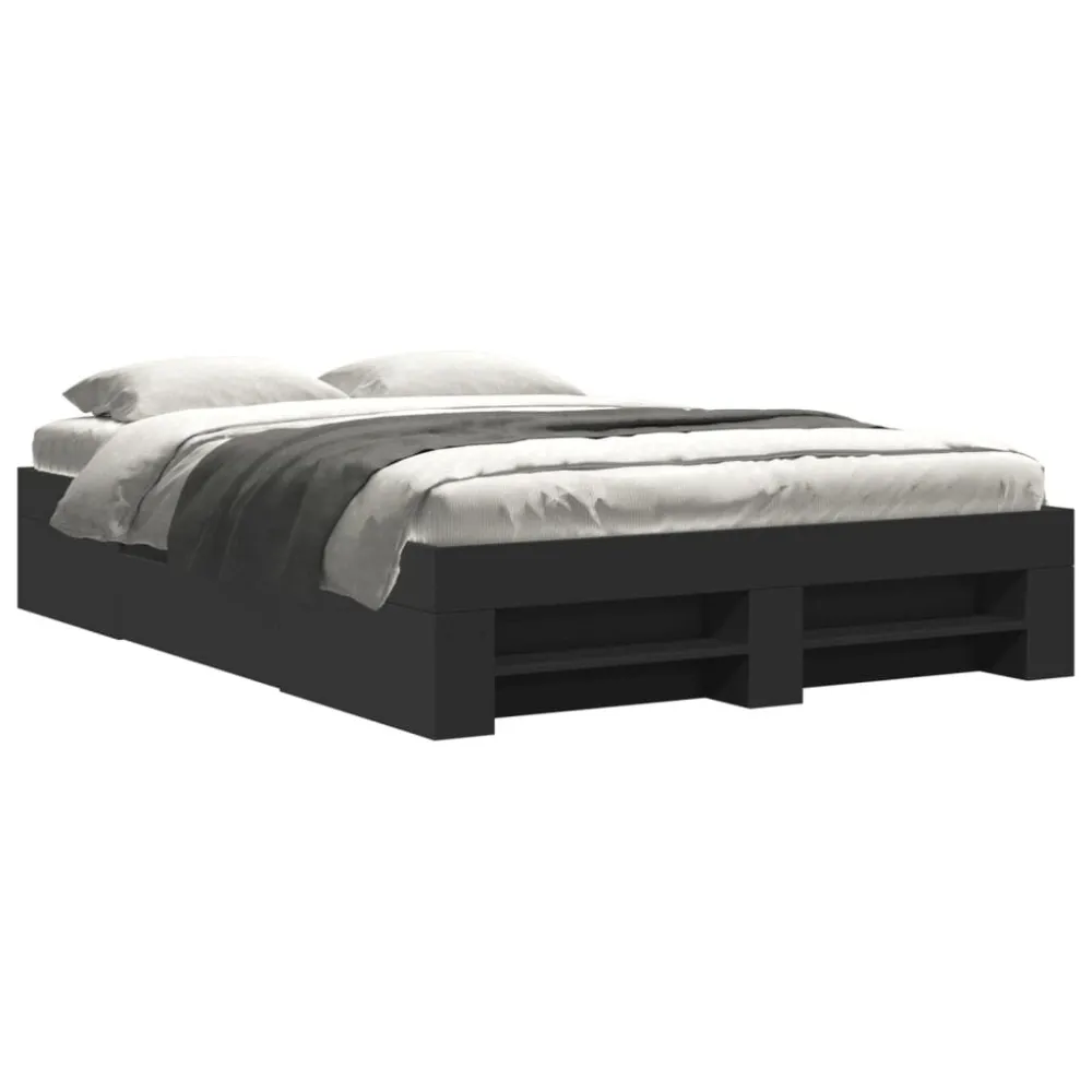 Estrutura de cama 120x190 cm derivados de madeira preto
