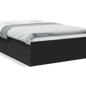 Estrutura de cama 120x190 cm derivados de madeira preto