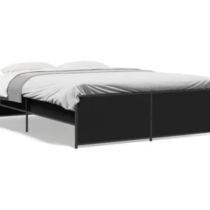 Estrutura de cama 120x190 cm derivados de madeira/metal preto