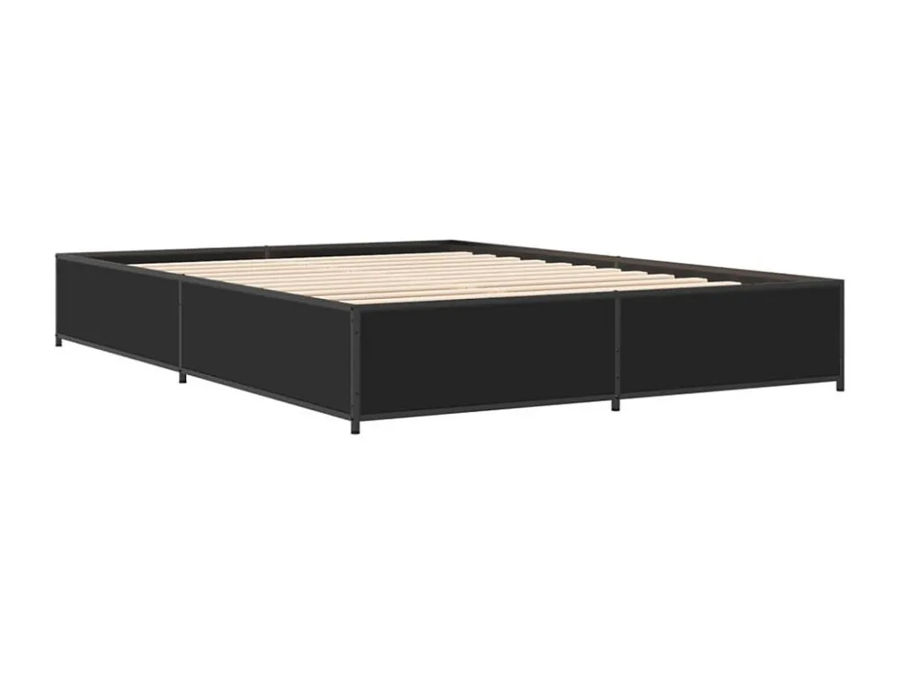Estrutura de cama 120x190 cm derivados de madeira/metal preto