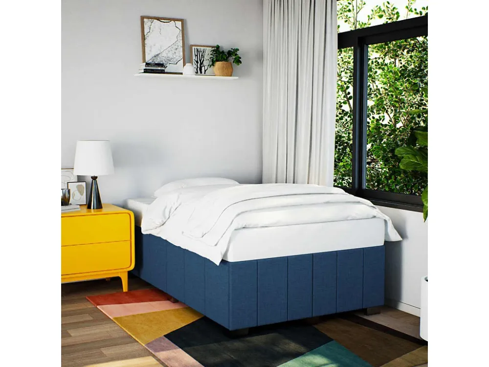 Estrutura de cama 120x190 cm tecido azul