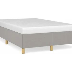 Estrutura de cama 120x190 cm tecido cinzento-claro