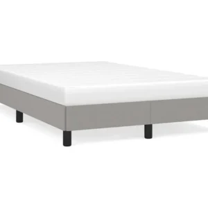 Estrutura de cama 120x190 cm tecido cinzento-claro