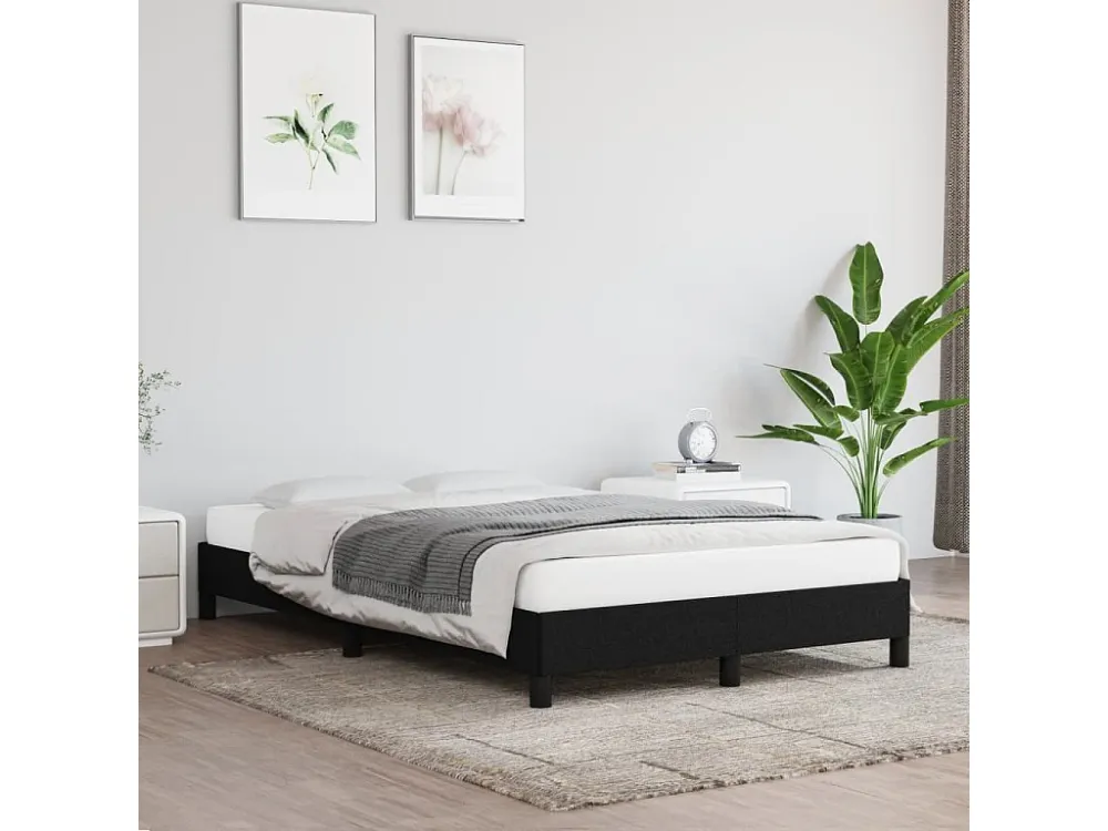 Estrutura de cama 120x190 cm tecido preto