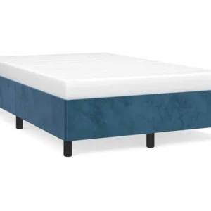 Estrutura de cama 120x190 cm veludo azul-escuro
