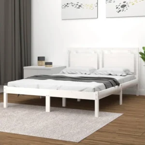 Estrutura de cama 120x200 cm madeira maciç branco