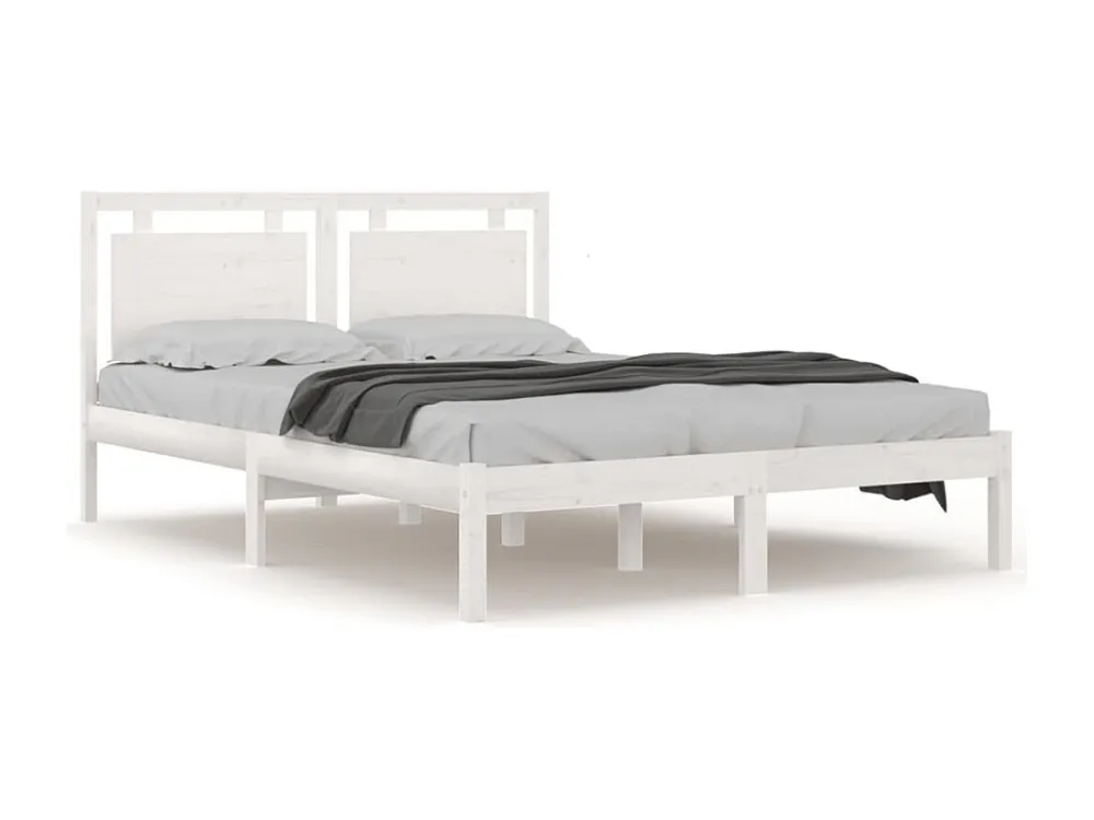 Estrutura de cama 120x200 cm madeira maciç branco