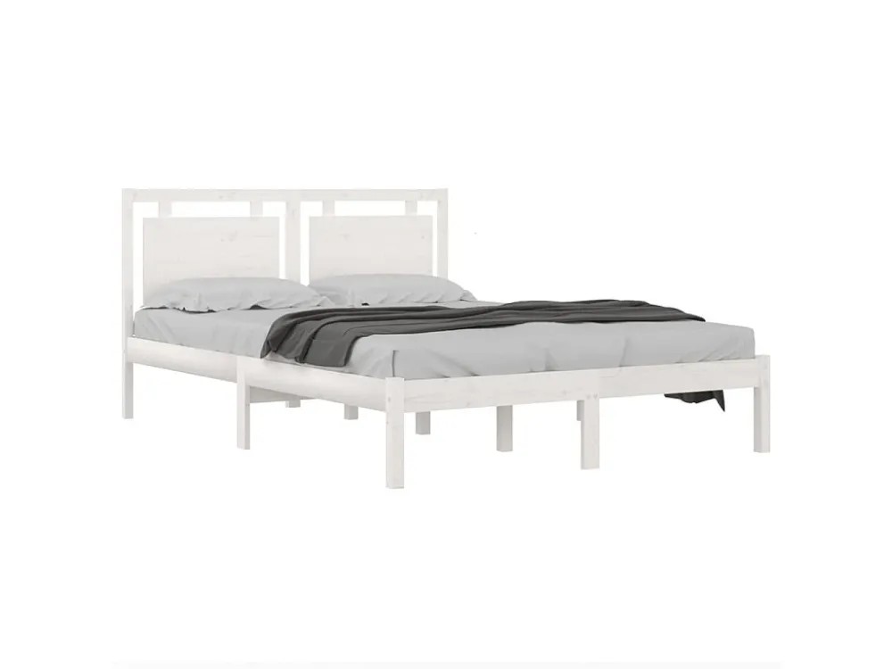 Estrutura de cama 120x200 cm madeira maciç branco