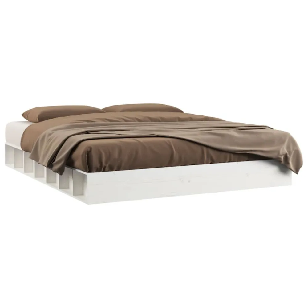 Estrutura de cama 120x200 cm madeira maciç branco