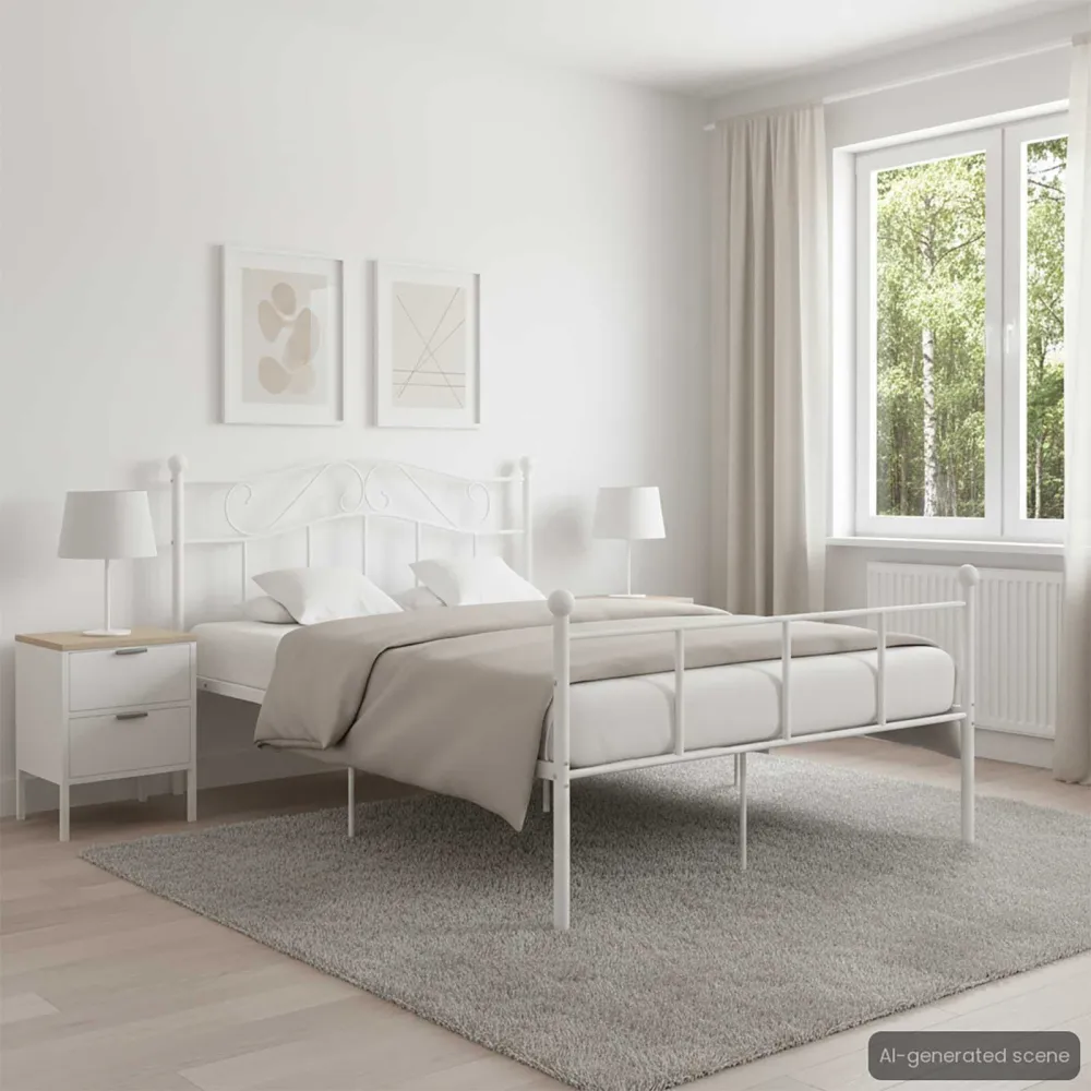 Estrutura de cama 120x200 cm metálico branco