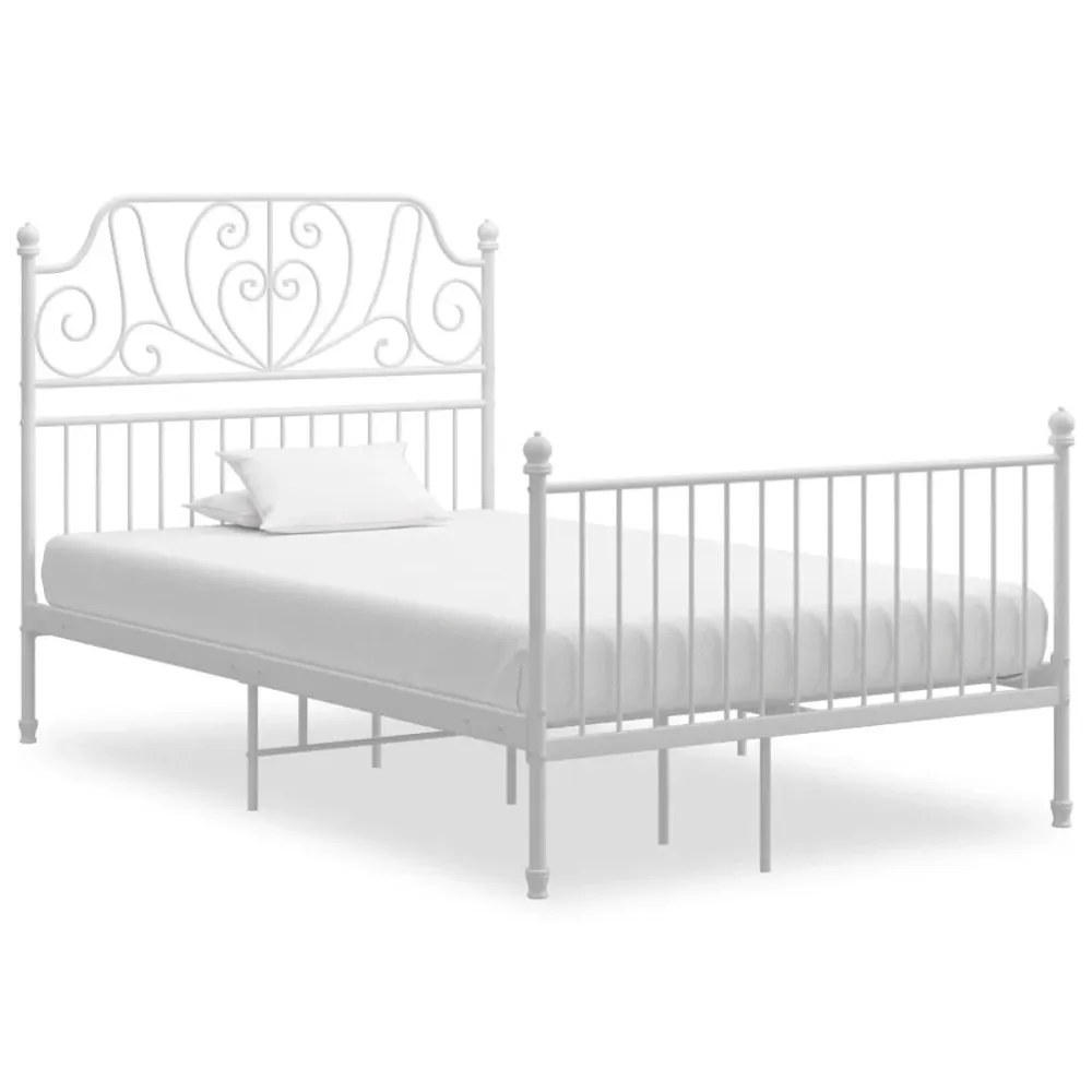Estrutura de cama 120x200 cm metálico branco