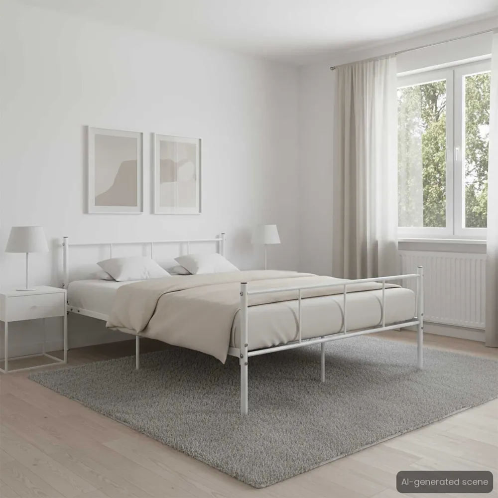 Estrutura de cama 120x200 cm metálico branco