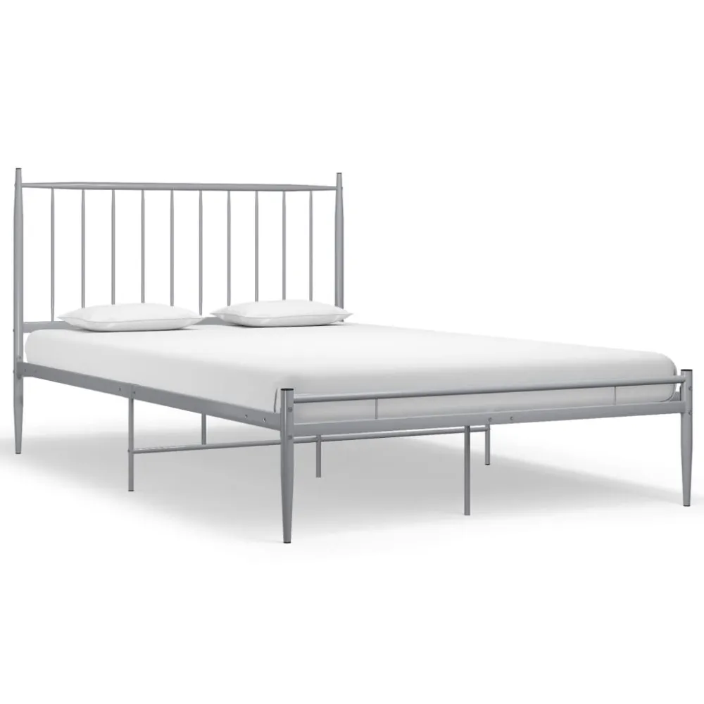 Estrutura de cama 120x200 cm metálico cinzento
