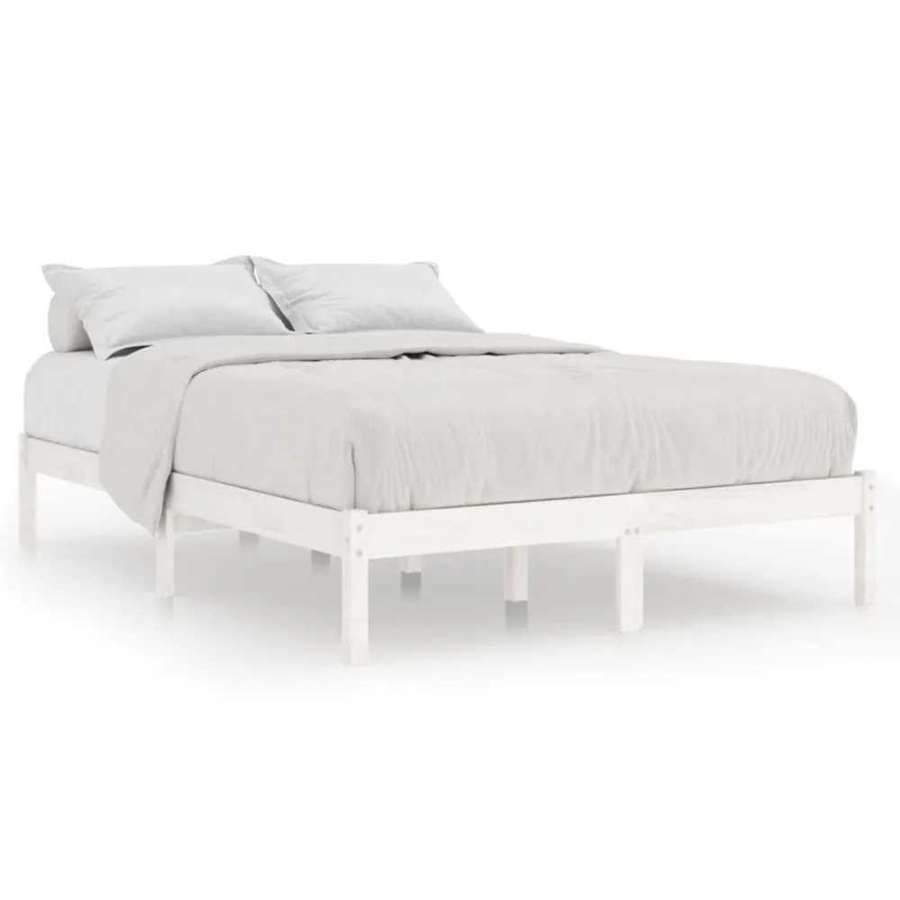Estrutura de cama 120x200 cm pinho maciço branco