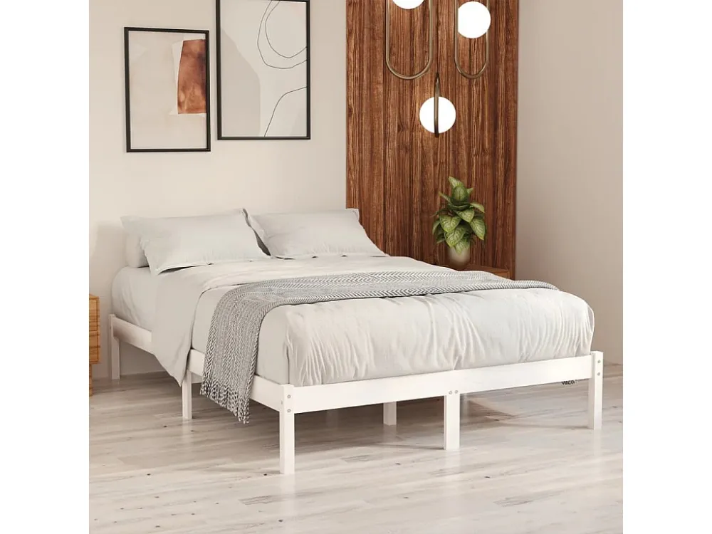 Estrutura de cama 120x200 cm pinho maciço branco
