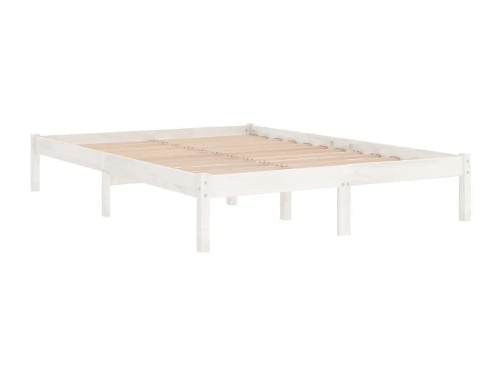Estrutura de cama 120x200 cm pinho maciço branco