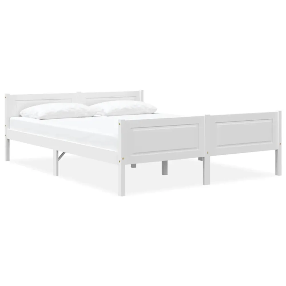 Estrutura de cama 120x200 cm pinho maciço branco