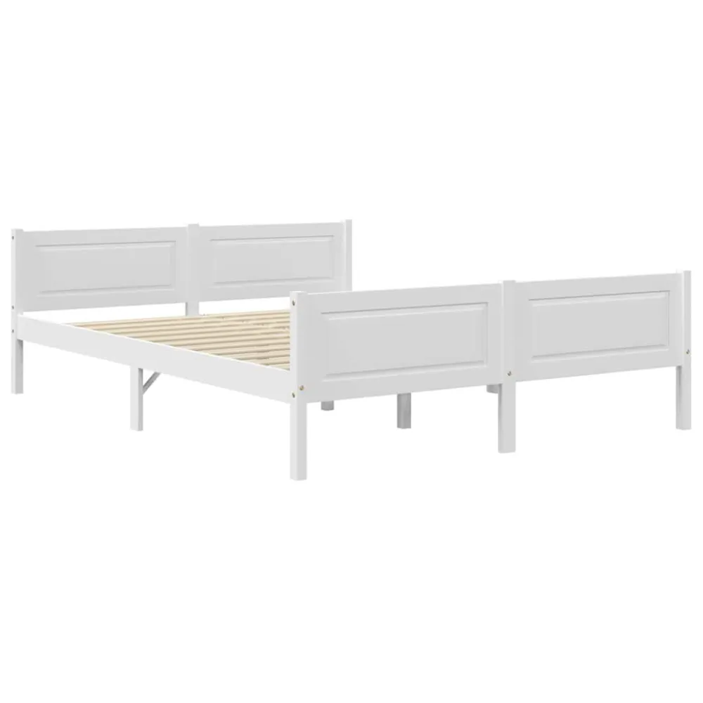 Estrutura de cama 120x200 cm pinho maciço branco