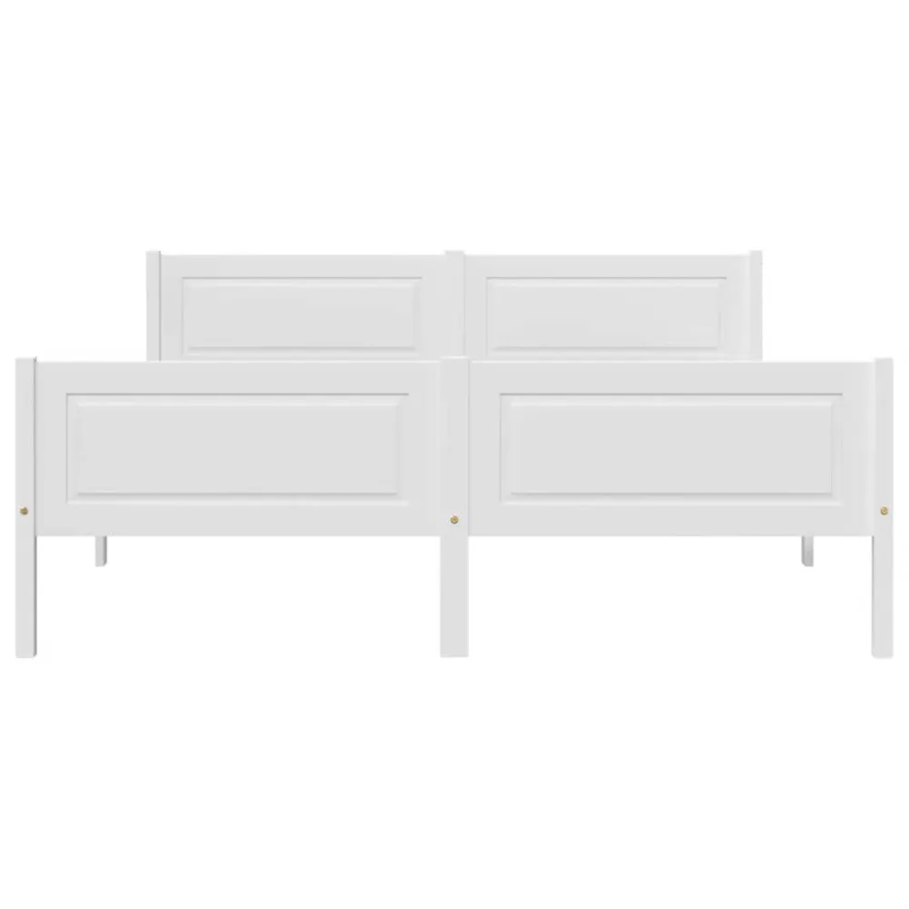 Estrutura de cama 120x200 cm pinho maciço branco