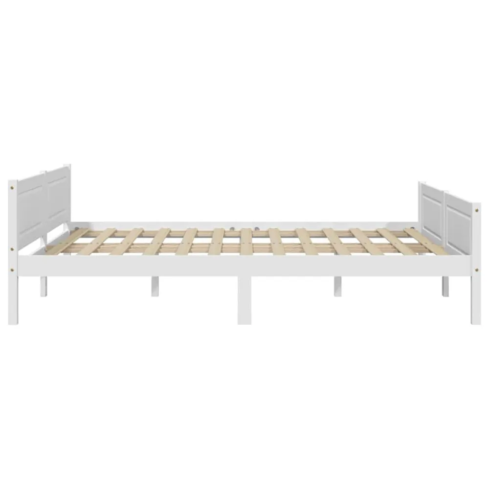 Estrutura de cama 120x200 cm pinho maciço branco