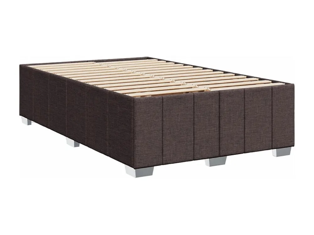Estrutura de cama 120x200 cm tecido castanho-escuro