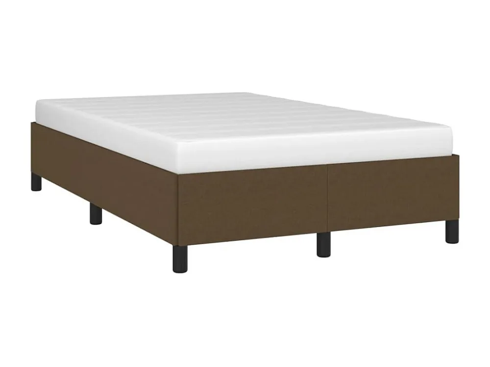 Estrutura de cama 120x200 cm tecido castanho-escuro